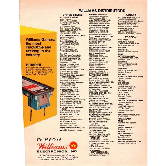 Pokerino Phoenix Pinball Machines Pompeii Shuffle Alley Arcade Game Magazine AD - Picture 2 of 4